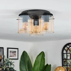 hofstein Vireda Plafonnier Noir, 3 lumières