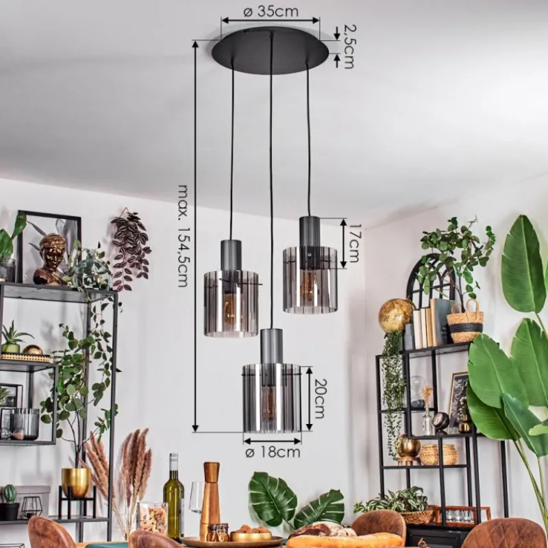 hofstein Vireda Suspension, Suspension Anthracite, 3 lumières