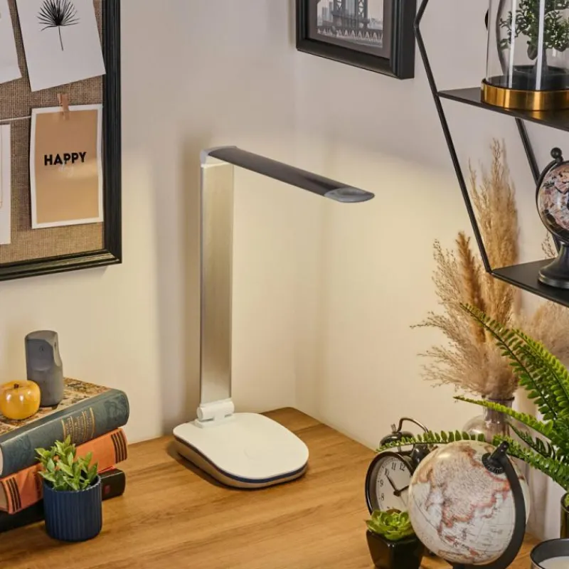 hofstein Vringelby Lampe de bureau, Lampe à poser, Liseuse LED Argenté, Blanc, 1 lumière