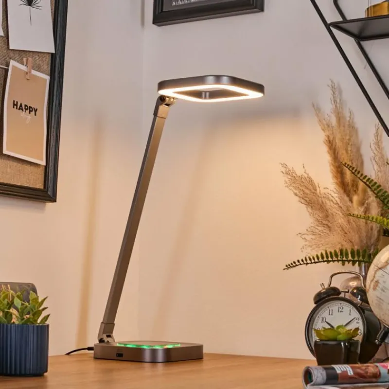 hofstein Vringelby Lampe de bureau, Lampe à poser, Liseuse LED Argenté, 1 lumière, Changeur de couleurs