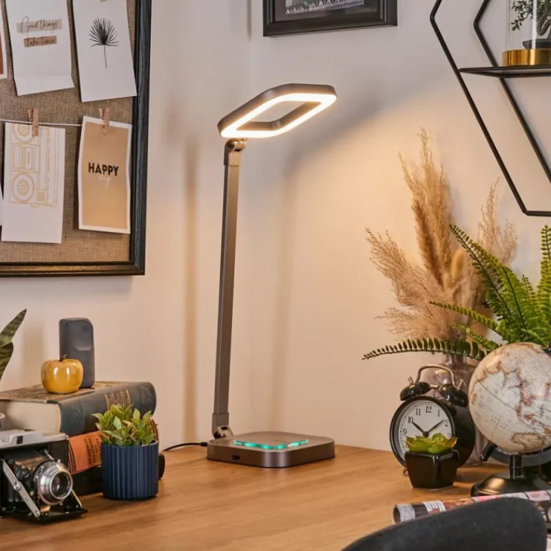 hofstein Vringelby Lampe de bureau, Lampe à poser, Liseuse LED Argenté, 1 lumière, Changeur de couleurs