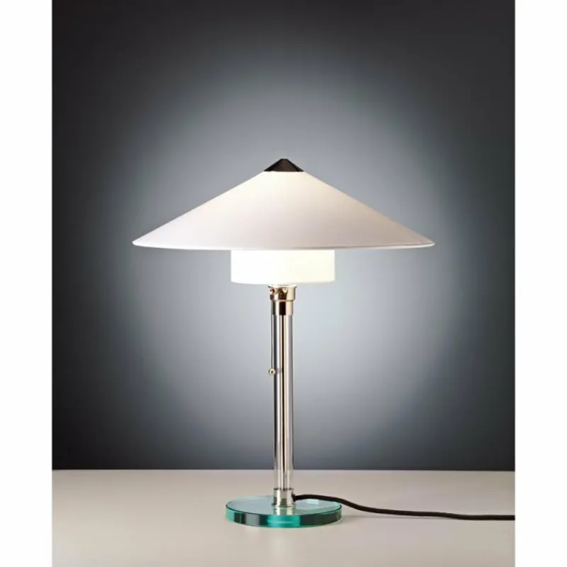 Luminaires Tecnolumen Wagenfeld 27 Tecnolumen Lampe à poser Nickel mat, Transparent, 1 lumière