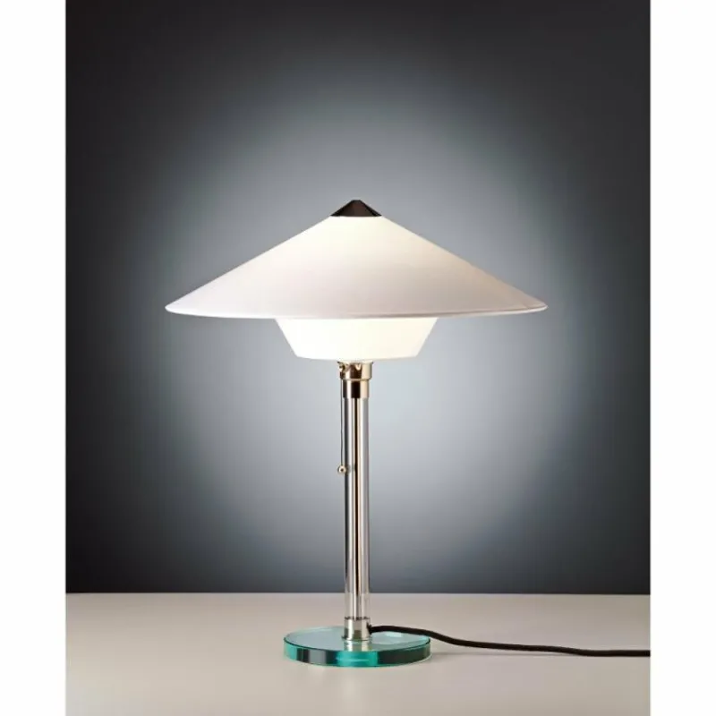 Luminaires Tecnolumen Wagenfeld 28 Tecnolumen Lampe à poser Nickel mat, Transparent, 1 lumière