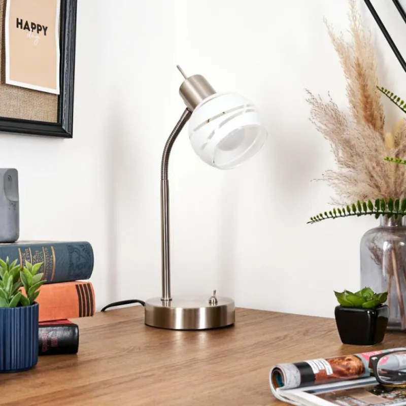 hofstein Warga Lampe à poser, Liseuse Nickel mat, 1 lumière