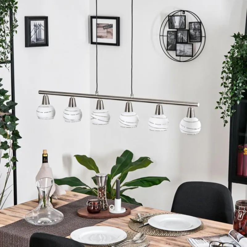 hofstein Warga Suspension, Boule lumineuse, Suspension Nickel mat, 6 lumières