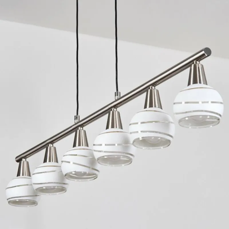 hofstein Warga Suspension, Boule lumineuse, Suspension Nickel mat, 6 lumières