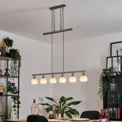 hofstein Warga Suspension, Boule lumineuse, Suspension Nickel mat, 6 lumières