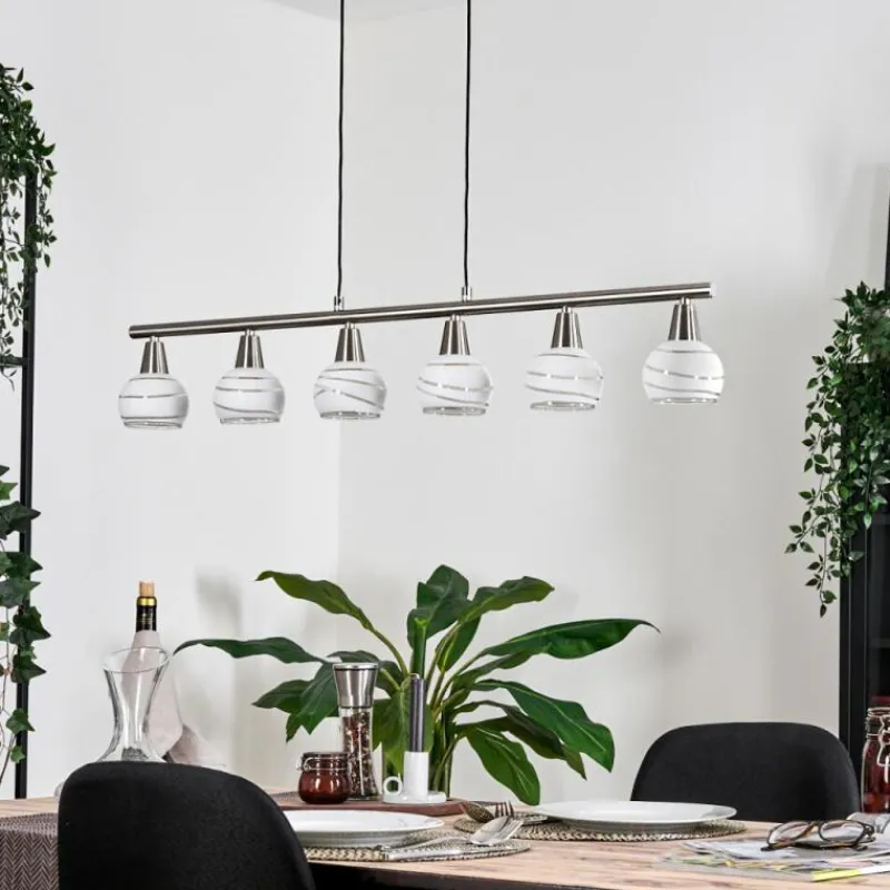 hofstein Warga Suspension, Boule lumineuse, Suspension Nickel mat, 6 lumières