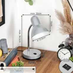 hofstein Werup Lampe à poser, Liseuse Argenté, 1 lumière