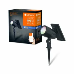 Luminaires Ledvance WIF Lampe solaire LED Noir, 1 lumière, Détecteur de mouvement, Changeur de couleurs