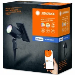 Luminaires Ledvance WIF Lampe solaire LED Noir, 1 lumière, Détecteur de mouvement, Changeur de couleurs
