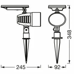 Luminaires Ledvance WIF Lampe solaire LED Noir, 1 lumière, Détecteur de mouvement, Changeur de couleurs