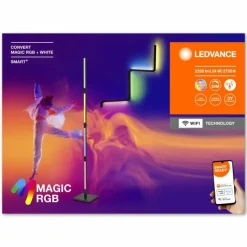 Luminaires Ledvance Wifi Lampadaire LED Noir, 1 lumière, Changeur de couleurs