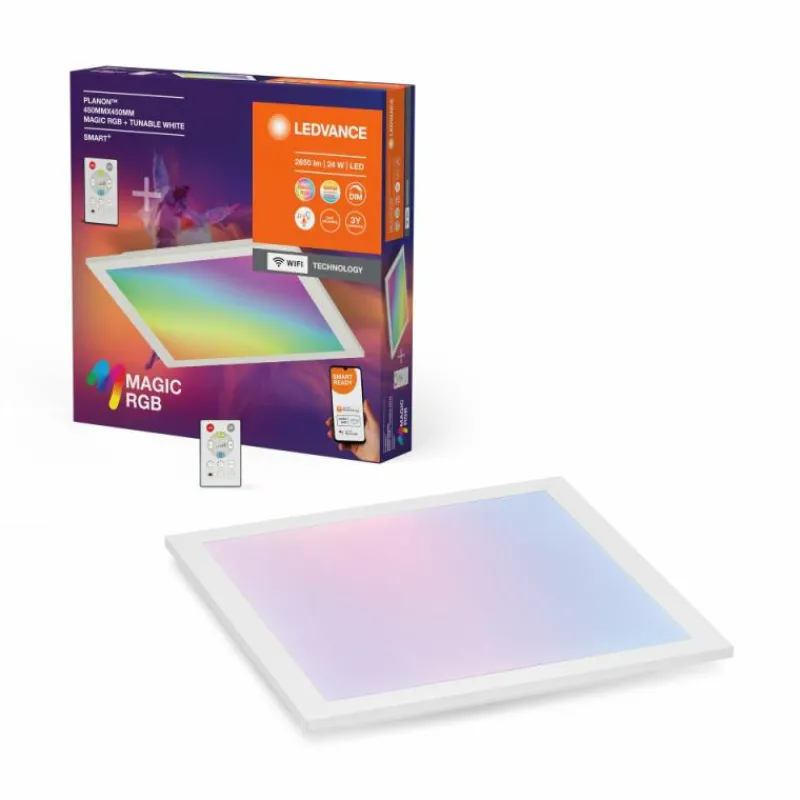 Luminaires Ledvance Wifi Panel LED Blanc, 1 lumière, Télécommandes, Changeur de couleurs