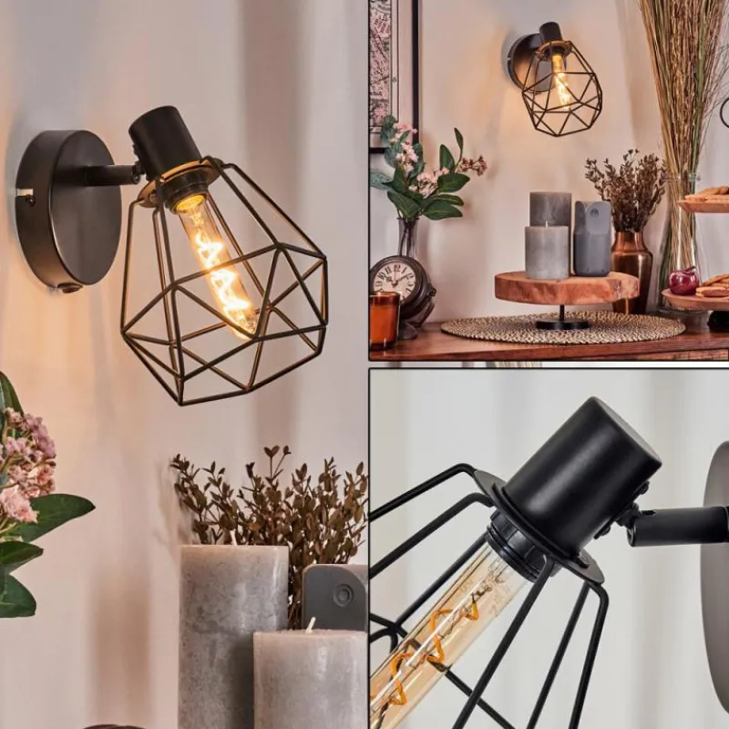 hofstein Yaak Applique murale Noir, 1 lumière