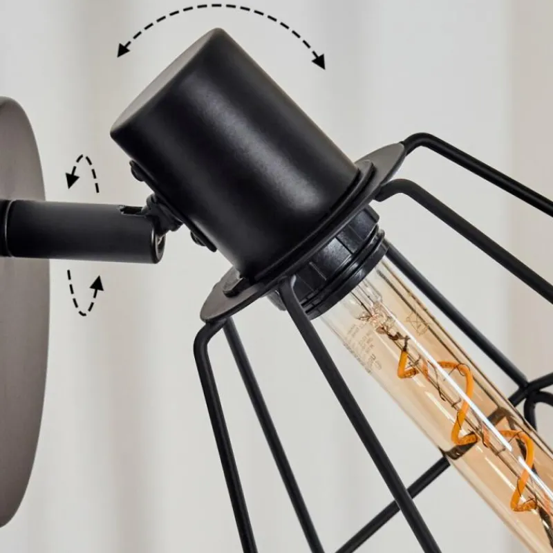 hofstein Yaak Applique murale Noir, 1 lumière