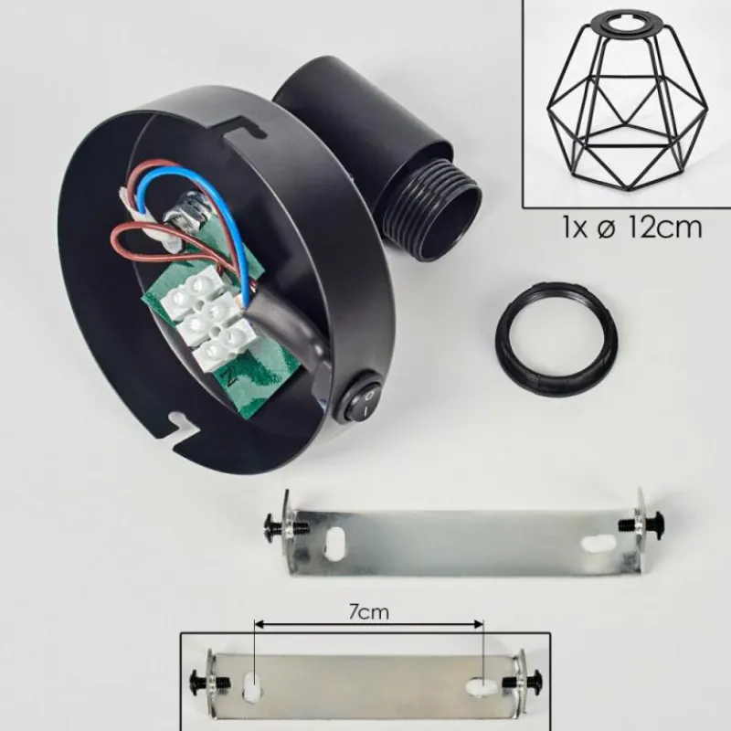 hofstein Yaak Applique murale Noir, 1 lumière