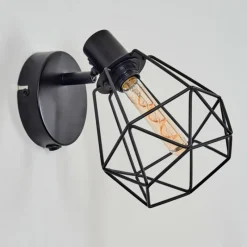 hofstein Yaak Applique murale Noir, 1 lumière