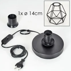 hofstein Yaak Lampe à poser Noir, 1 lumière