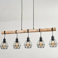 Style Boho-Chic-hofstein Yaak Suspension Écru, Noir, 5 lumières