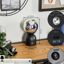 hofstein Yngered Lampe à poser LED Noir, 1 lumière