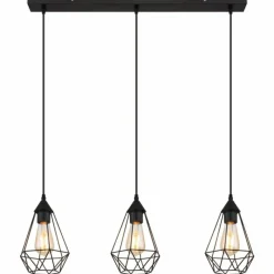 Luminaires Globo Lighting Zachary Suspension Noir, 3 lumières* Suspensions