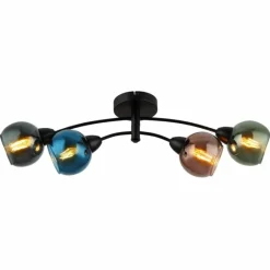 Luminaires Globo Lighting Zarlona Plafonnier Noir, 4 lumières