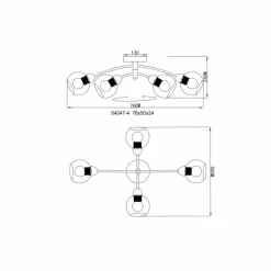 Luminaires Globo Lighting Zarlona Plafonnier Noir, 4 lumières