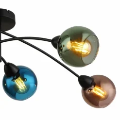 Luminaires Globo Lighting Zarlona Plafonnier Noir, 6 lumières