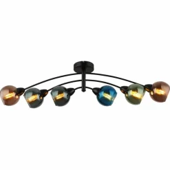 Luminaires Globo Lighting Zarlona Plafonnier Noir, 6 lumières