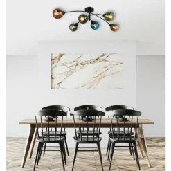 Luminaires Globo Lighting Zarlona Plafonnier Noir, 6 lumières