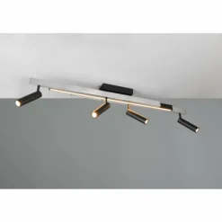 Luminaires Trio Zeno Plafonnier LED Aluminium, 5 lumières, Télécommandes* Éclairage Led