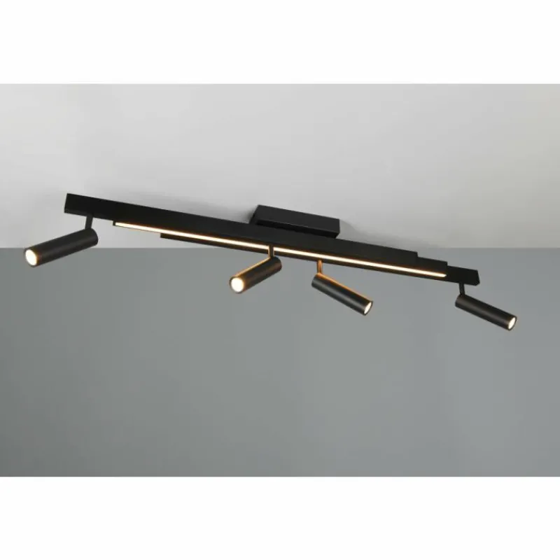 Luminaires Trio Zeno Plafonnier LED Noir, 5 lumières, Télécommandes* Éclairage Led
