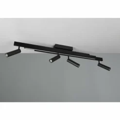 Luminaires Trio Zeno Plafonnier LED Noir, 5 lumières, Télécommandes* Éclairage Led