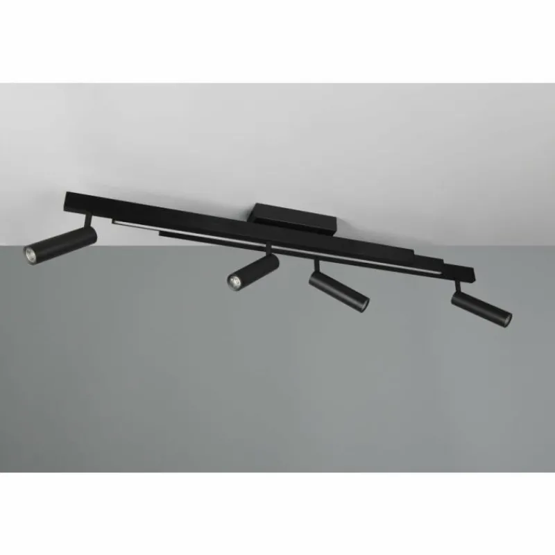 Luminaires Trio Zeno Plafonnier LED Noir, 5 lumières, Télécommandes* Éclairage Led