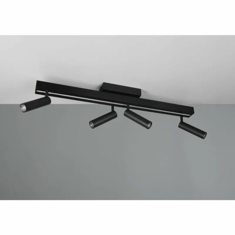 Luminaires Trio Zeno Plafonnier LED Noir, 5 lumières, Télécommandes* Éclairage Led
