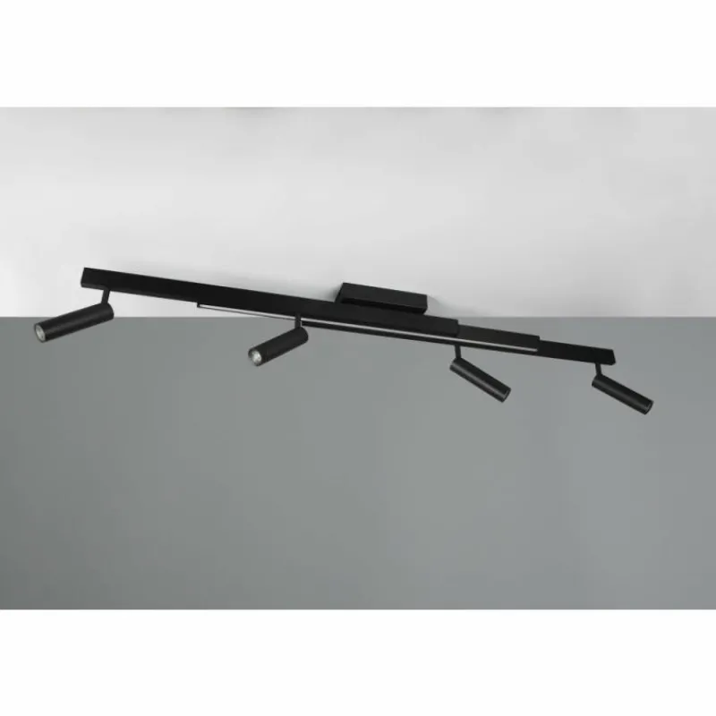 Luminaires Trio Zeno Plafonnier LED Noir, 5 lumières, Télécommandes* Éclairage Led