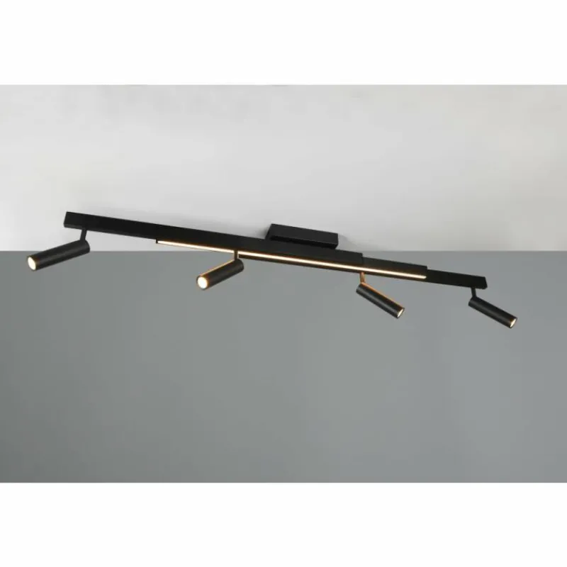 Luminaires Trio Zeno Plafonnier LED Noir, 5 lumières, Télécommandes* Éclairage Led