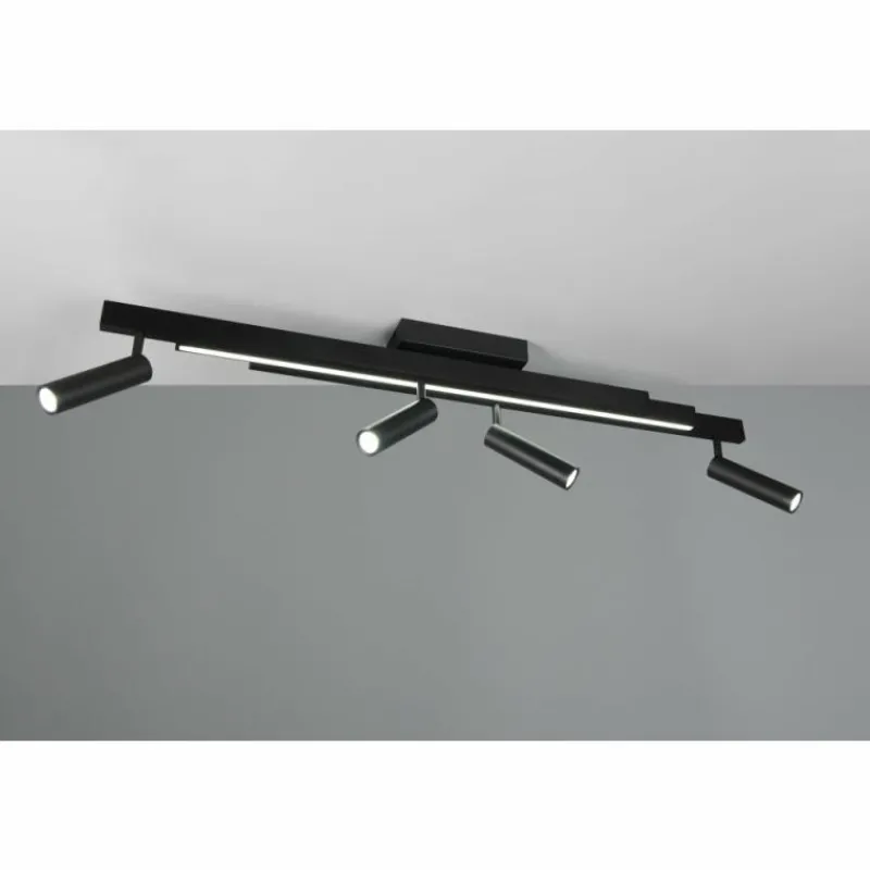 Luminaires Trio Zeno Plafonnier LED Noir, 5 lumières, Télécommandes* Éclairage Led