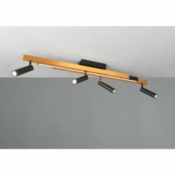 Lampes Dorées-Luminaires Trio Zeno Plafonnier LED Noir doré, 5 lumières, Télécommandes