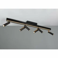 Luminaires Trio Zeno Plafonnier LED Noir, 7 lumières, Télécommandes* Éclairage Led