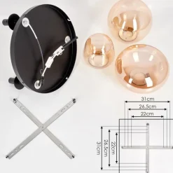 hofstein Zernez Plafonnier Noir, 3 lumières