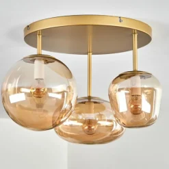 hofstein Zernez Plafonnier Or, 3 lumières