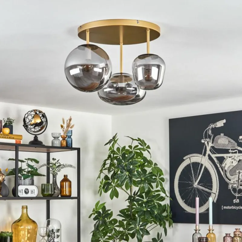 Lampes Dorées-hofstein Zernez Plafonnier Or, 3 lumières