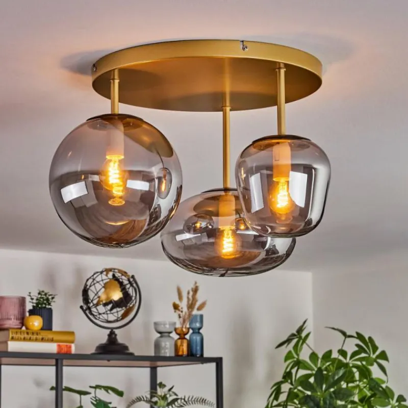 Lampes Dorées-hofstein Zernez Plafonnier Or, 3 lumières