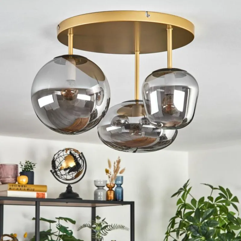 Lampes Dorées-hofstein Zernez Plafonnier Or, 3 lumières