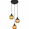 Luminaires Globo Lighting Zumba Suspension Noir, 3 lumières