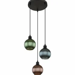 Luminaires Globo Lighting Zumba Suspension Noir, 3 lumières
